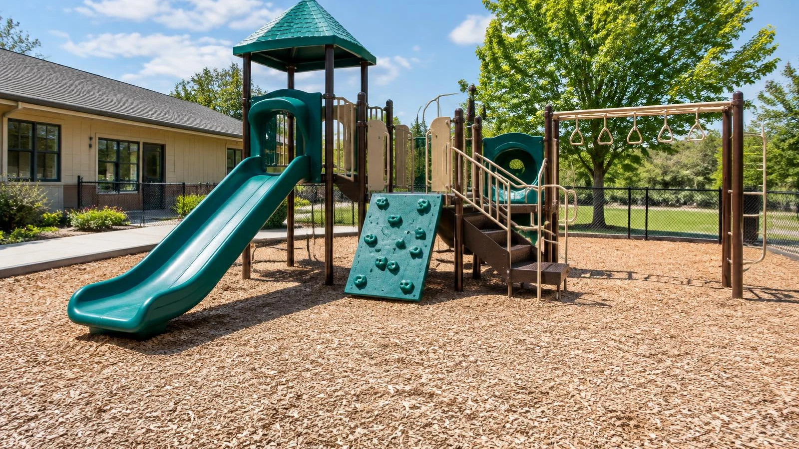 Empty playground at a child care center